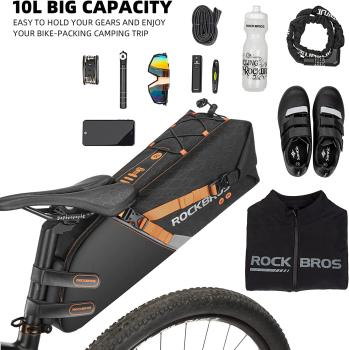 ROCKBROS | Satteltasche – Wasserdichte Fahrradtasche für Mountainbike und Rennrad, in Schwarz und Orange